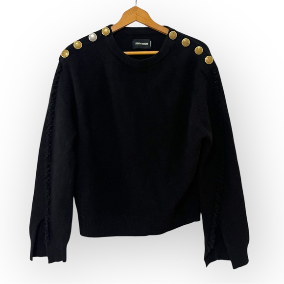 Zadig & Voltaire Justine shoulder button sweater Small - Picture 2 of 9